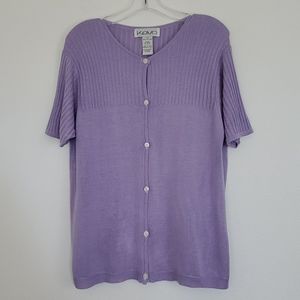 Kevo Silk Lavender Short Sleeve Top - XL